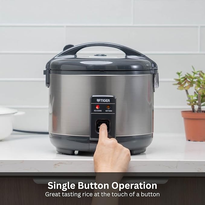 Tiger JNP-S10U-US 5.5 Cup Capacity White Rice Cooker with Non-Stick Inner Pot, Retractable Power Cord, and Keep Warm up to 12 hours (Urban Satin)