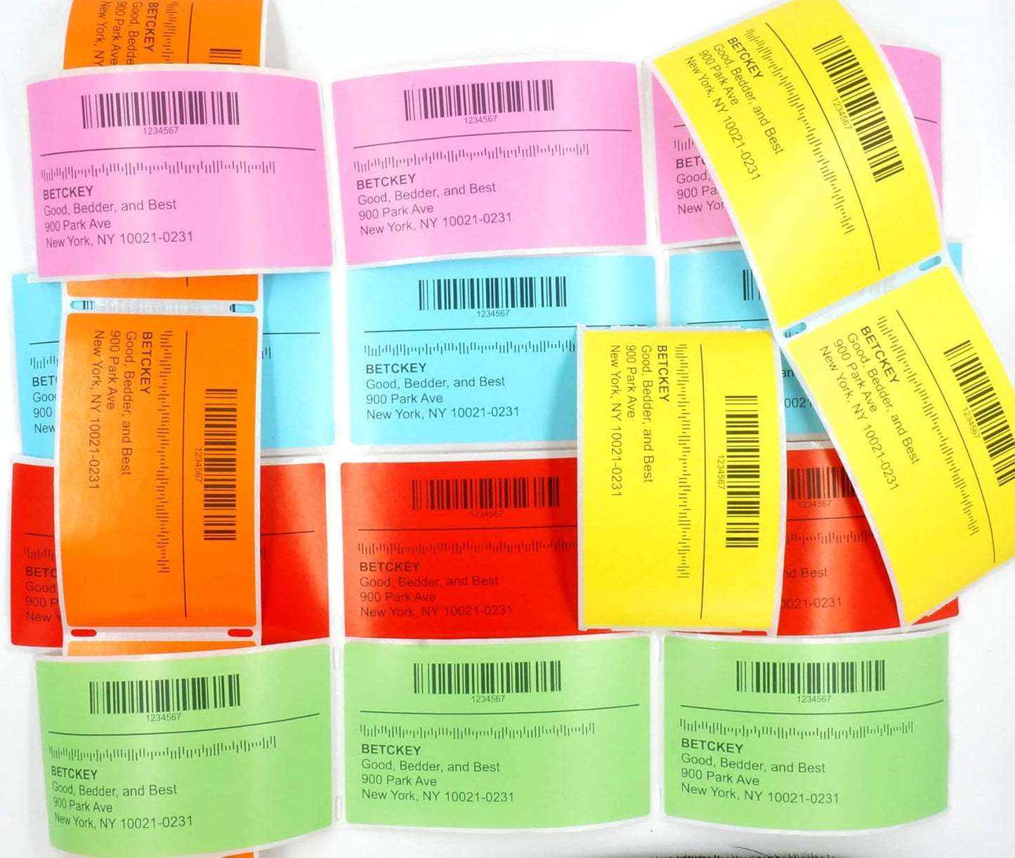 BETCKEY - 2.5" x 1" Multipurpose & Barcode Labels Compatible with Zebra & Rollo Label Printer,Premium Adhesive & Perforated[Light Blue, 6 Rolls, 8280 Labels]
