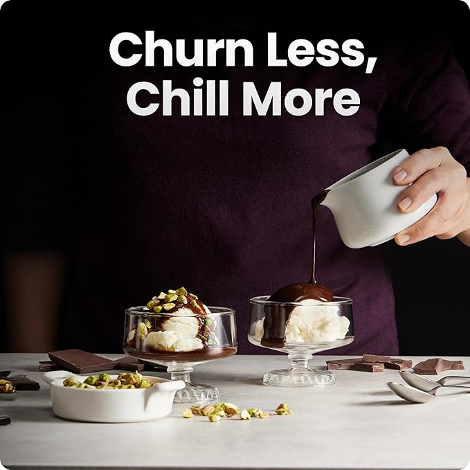 Iceman by Chefman Ice Cream Maker, No Pre-Freezing with Built-In Compressor, Makes Ice Cream, Froyo, Sorbet, Sherbet, Italian Ice, Frozen Yogurt, Digital Display w/ 3 Presets, 2 Pint Inserts Included