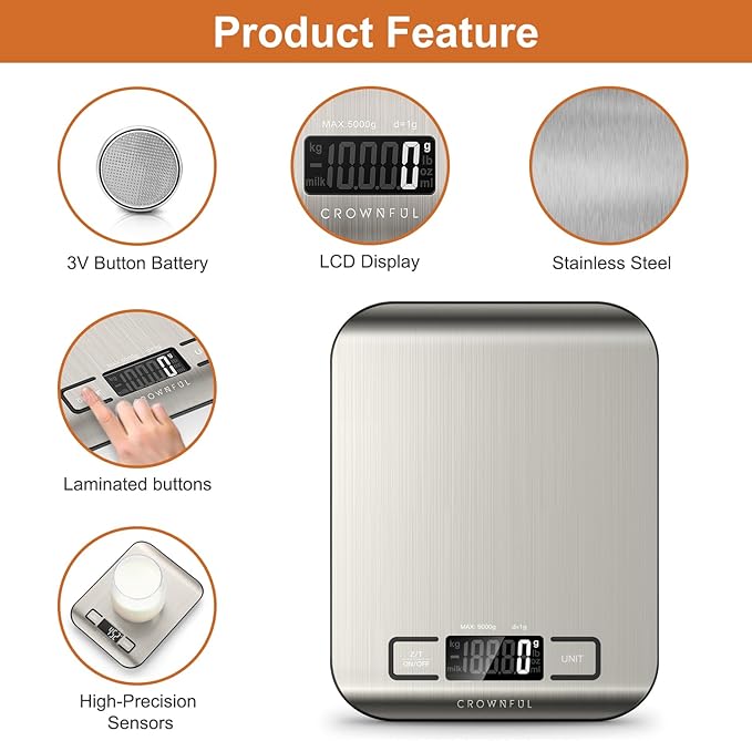 CROWNFUL Food Scale & CROWNFUL 4 Liter/6 Can Mini Fridge