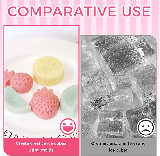 3 Pack 3D Watermelon/Lemon/Strawberry Silicone Mold, Fruit Snack Molds for Candy Chocolate Gummy Making, Non-Stick Baking Mold for Jelly Soap Ice Cube Fondant