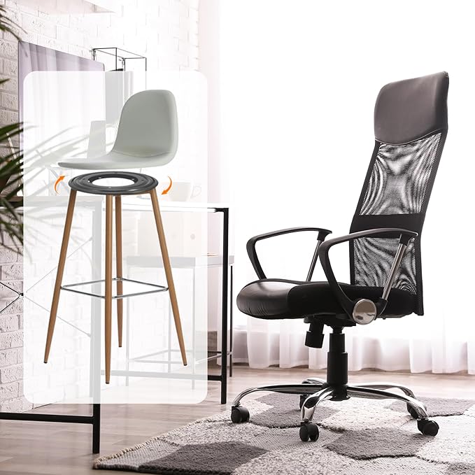 uxcell 2Pcs 6" Bar Stool Swivel Replacement, 360° Rotation Lazy Susan Turntable, Square Semi-Ball Bearing Seat Swivel Base Mount Plate for Recliner Chair or Table, Black (154x2mm)