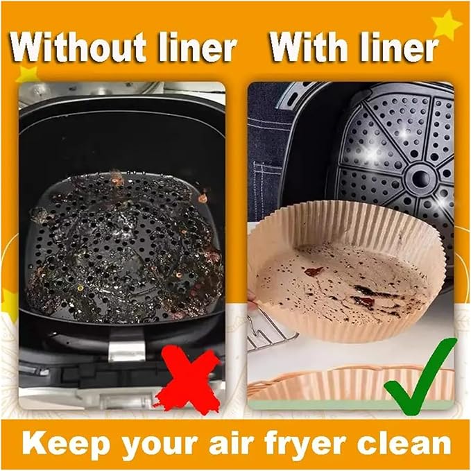 Large Air Fryer Disposable Paper Liners Nonstick 23cm Oven Airfryer Parchment Baking Paper ，Compatible For Ninja，Compatible For COSORI ，Grill Cooking Basket(23cm round,250 Pcs)