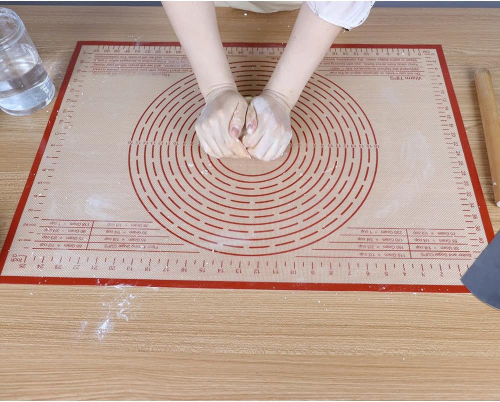 Silicone Pastry Mat 34''By 26'' Nonstick Baking Mats Extra Large Counter Mat for Dough Rolling, Pastry, Pie Crust, Fondant, Cookies, Bread, Pasta, Pizza Mat