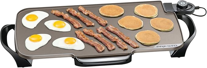 Presto Grey Ceramic 06856" Electric Skillet (16") and Presto Ceramic 22-inch 07062 Electric Griddle with removable handles, Black
