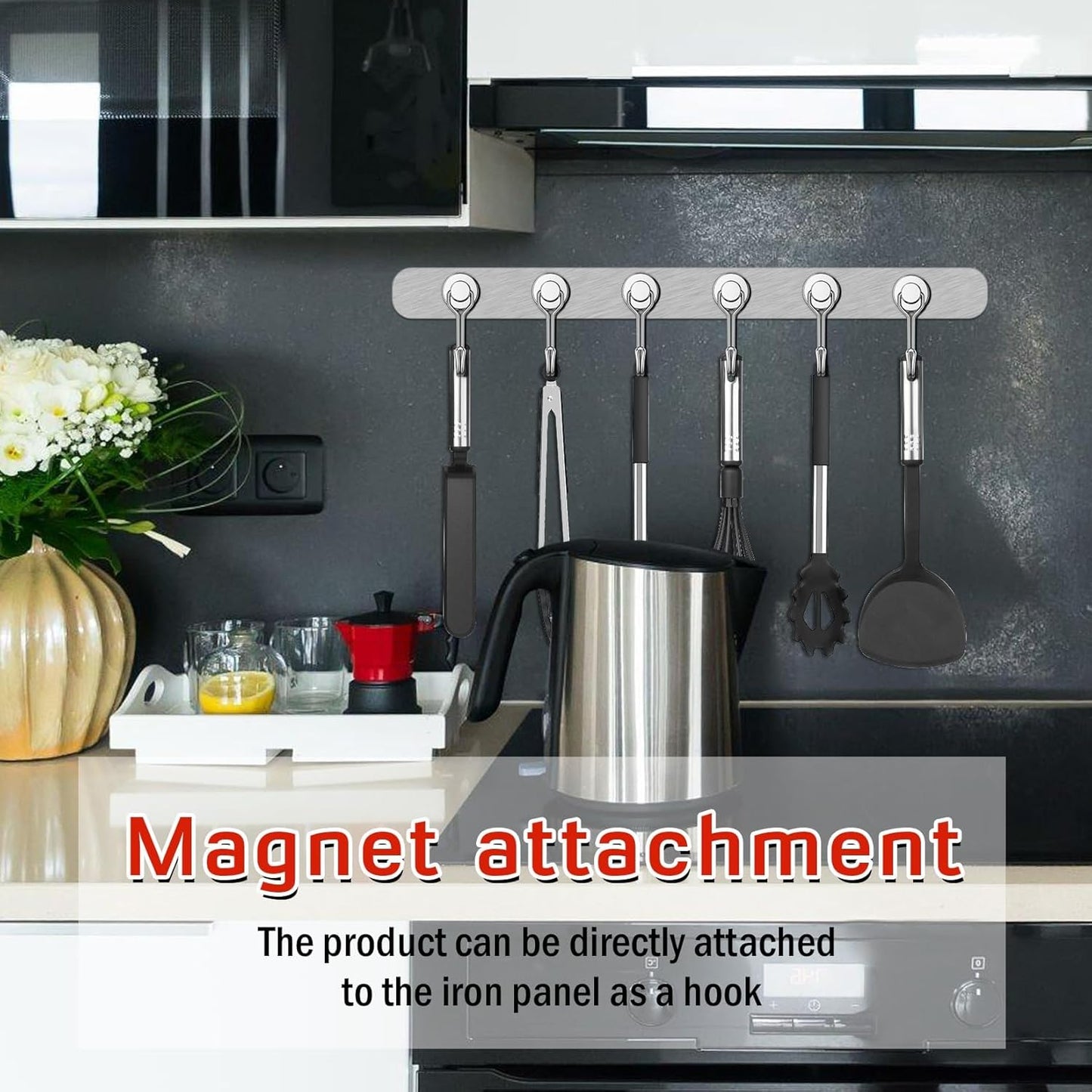 FINDMAG 50 Pack Magnetic Hooks, 30 LB+ Magnet Hooks for Refrigerator, Strong Neodymium Magnets with Hooks, Magnetic Hooks Heavy Duty for Cruise, Kitchen, Classroom, Beach Essentials, Silver