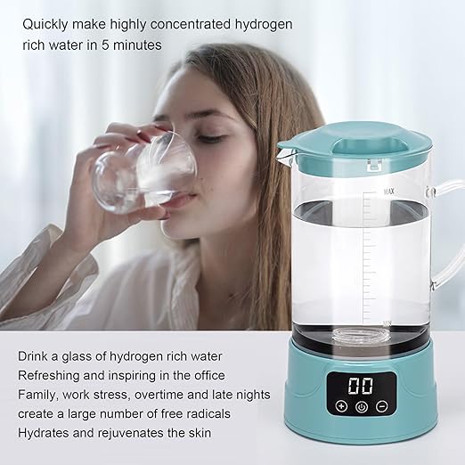 Hydrogen Water Pitcher 1.5L with LED Touch Display, High Borosilicate Glass Hydrogen Generator for Water, Water Machine Electrolysis Technology