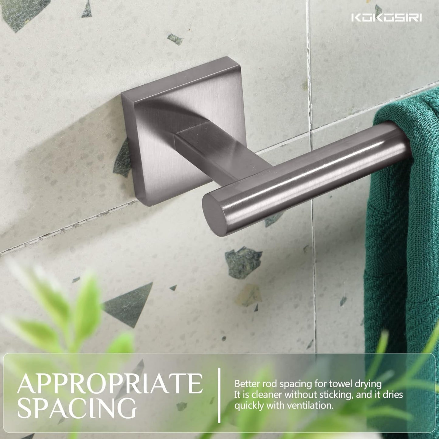 KOKOSIRI Towel Holder Bathroom Accessories Towel Bar for Bath Kitchen Necklace Holder 24 Inch Brushed Nickel Stainless Steel B4005BR-L24