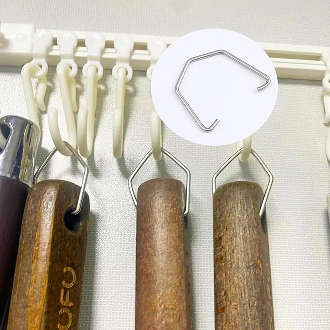 10 Pack Wooden Spoons Hook Attachement Wooden Utensil Handle Hanging Hooks Jump Ring Clasp for Wood Kitchen Utensil Set Bamboo Cooking Spoons Natural Teak Kitchen Pan Toolset Utensil Hanger
