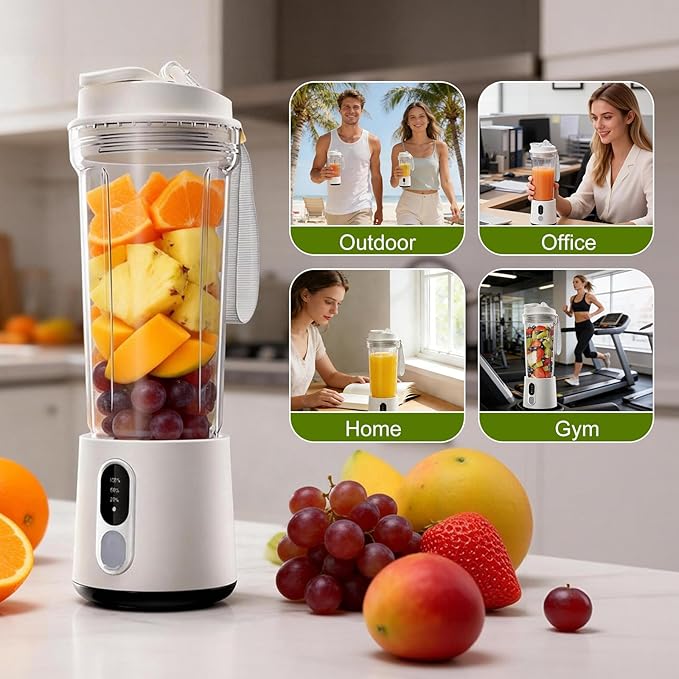Portable Blender for Shakes and Smoothies - 300 Watt Small Blender 500ML Electric Juicer Personal Blenders for Shakes and Smoothies Portable juicer with Type-C Rechargeable