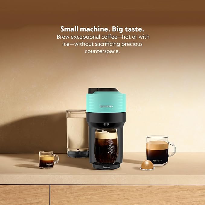 Nespresso Vertuo Pop+ Coffee and Espresso Maker by Breville, Aqua Mint Descaling Kit