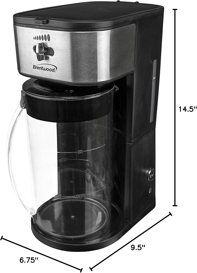 Brentwood KT-2150BK Iced Tea and Coffee Maker with 64 Ounce Pitcher, Black
