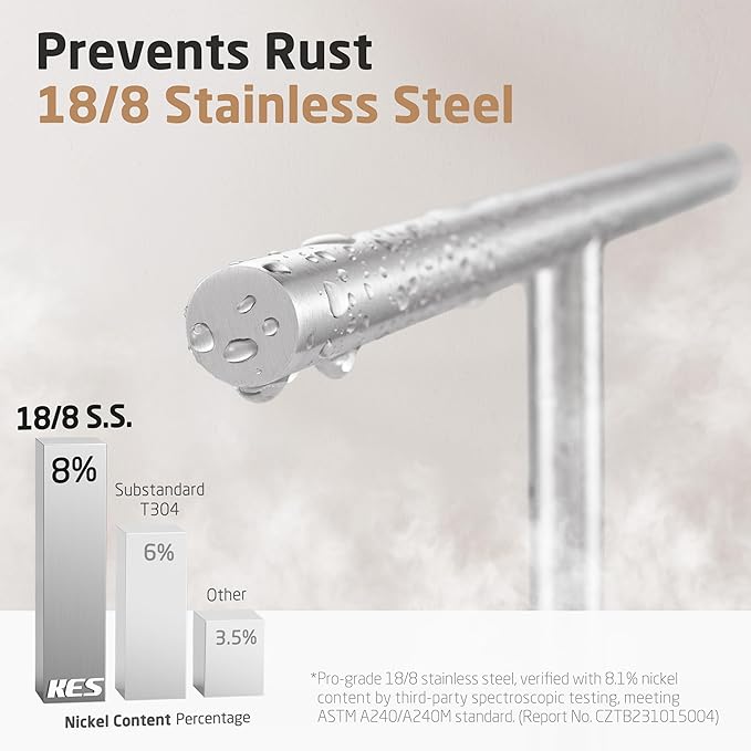 KES Hand Towel Rack for Bathroom Countertop, Towel Holder Stand with Small Marble Base, Free Standing Hand Towel Holder Stand 18/8 Stainless Steel Space Saving Brushed Finish, BTH234S30-2
