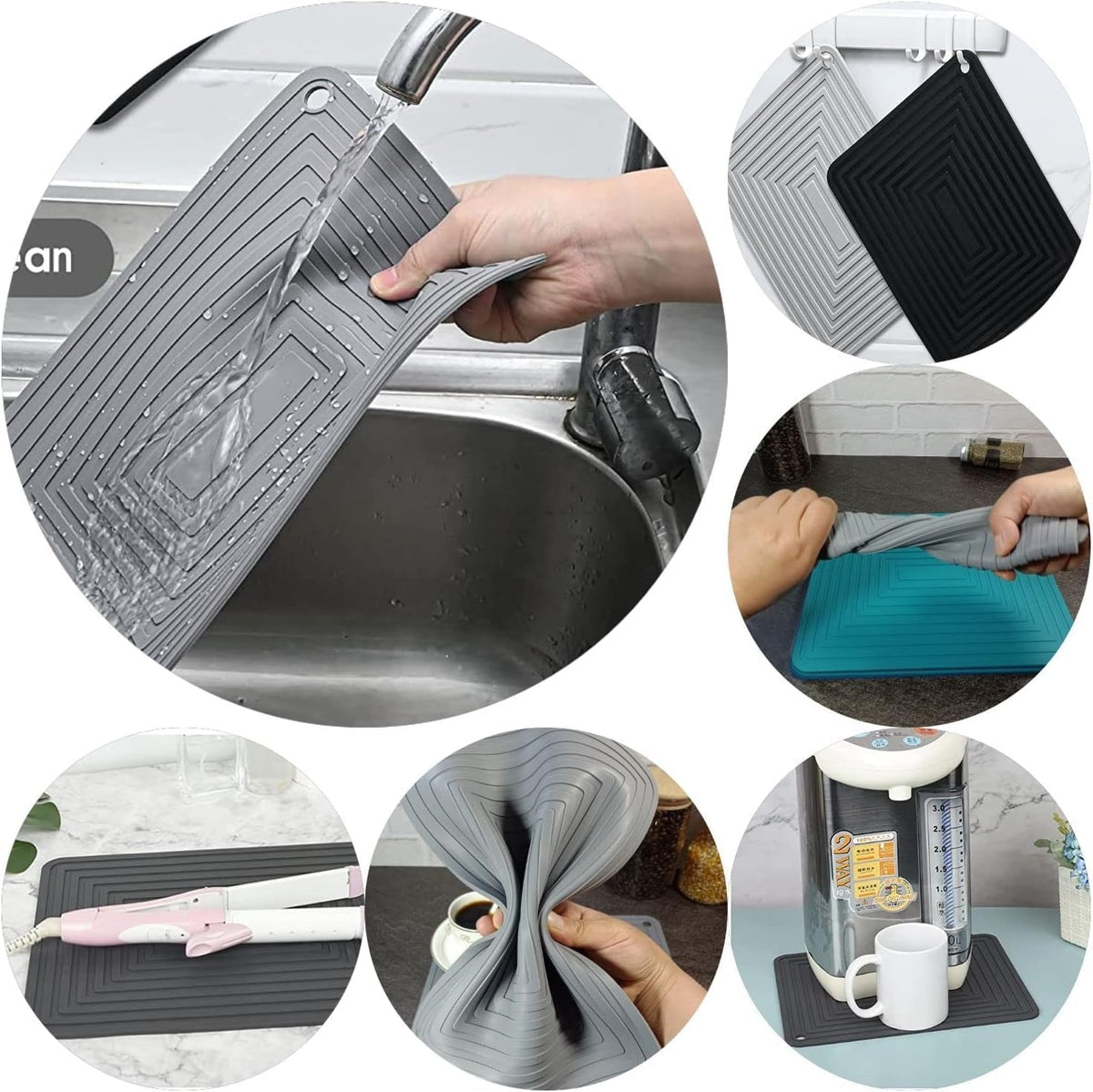 Silicone Trivets Mats Set 2 for Hot Dishes, 9 x 12 Inches Trivet for Hot Pots and Pans, Pink Silicone Hot Pads for Kitchen, Multi-Purpose Heat Resistant Pot Holders