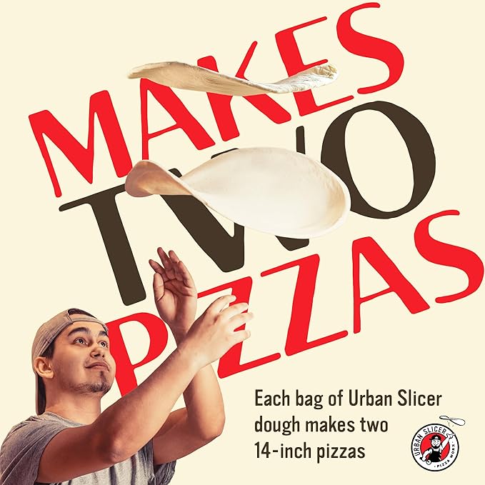 Urban Slicer Pizza Worx, Outdoor Grilling Pizza Dough Mix, Make-At-Home Dough Kit, Crispy Thin Crust, 3 Bags, 13.4 oz Each, Makes 6 Crusts