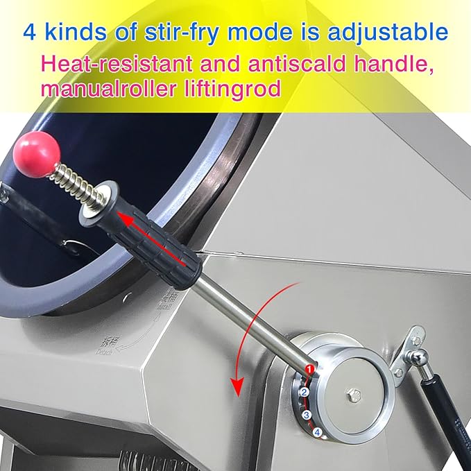 Commercial Automatic Cooker with water spray,Automatic 360° Stir Fry Cooker,Automatic Cooking Machine,Drum Type Stir Frying Machine,Auto Cooking Wok Fried Machine (Propane, Countertop)