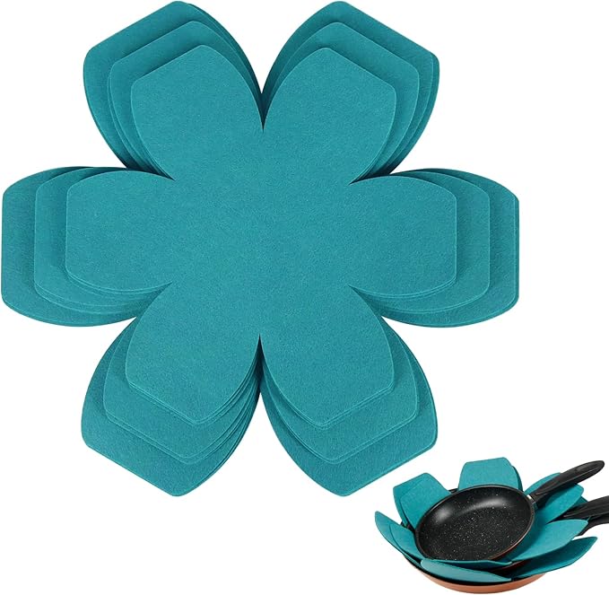 BYKITCHEN Pot Pan Protectors, Larger & Thicker Felt Pan Separators Pads, Set of 6 and 3 Different Sizes, Pot Protectors for Stacking and Protecting Your Cookware
