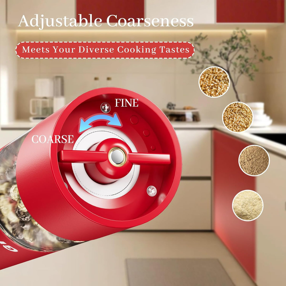 Electric Salt and Pepper Grinder Set, USB Rechargeable Adjustable Coarseness Automatic Salt Pepper Mill Shakers/Grinder Kitchen Spice Mill for Outdoor, Home Chefs Idea for New House Warming Gifts ﻿