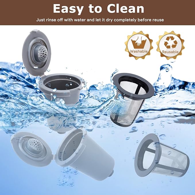 KEEPOW 2PCS Reusable Filter Cup for Cuisinart Coffee Maker Filter Replacement Parts, Reusable Coffee Filters for Cuisinart Single Serve Coffee Maker for HomeBarista Reusable Filter Cup