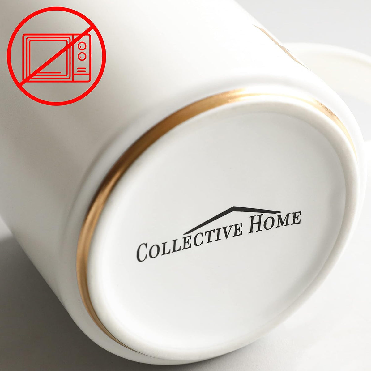 COLLECTIVE HOME - Monogram Ceramic Mugs, 15 oz Golden Initial Coffee Cups, Elegant Alphabet Tea Mugs, Elegant Personalized Mug with Gift Box, Luxurious Cups for Office and Home (g)