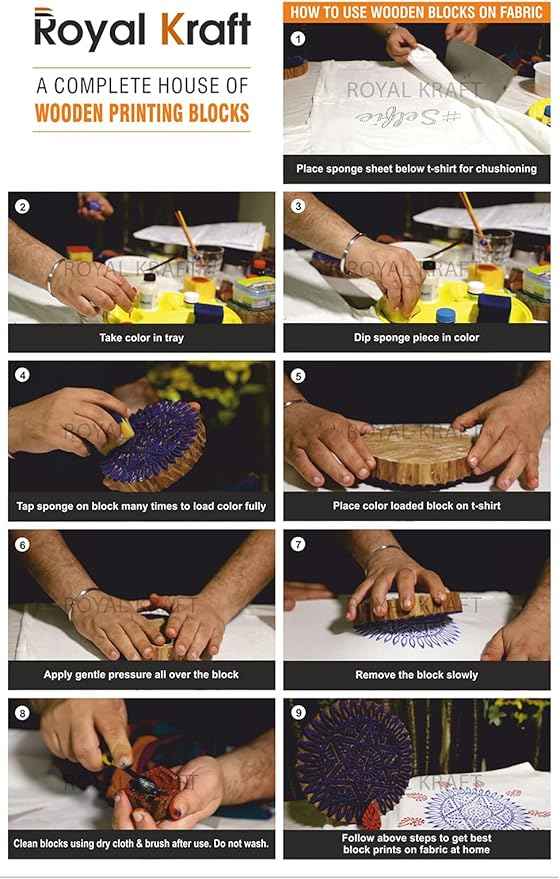 Royal Kraft Round Mandala Wooden Block Printing Stamps (Set of 25) Bulk01_25G