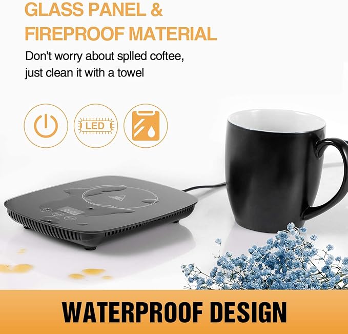 YEOSEN Coffee Mug Warmer,Upgrade Coffee Cup Warmer with 3 Temperature Setting, Adjustable Temperature Beverage Warmer with Auto Shut Off (Without Mug)