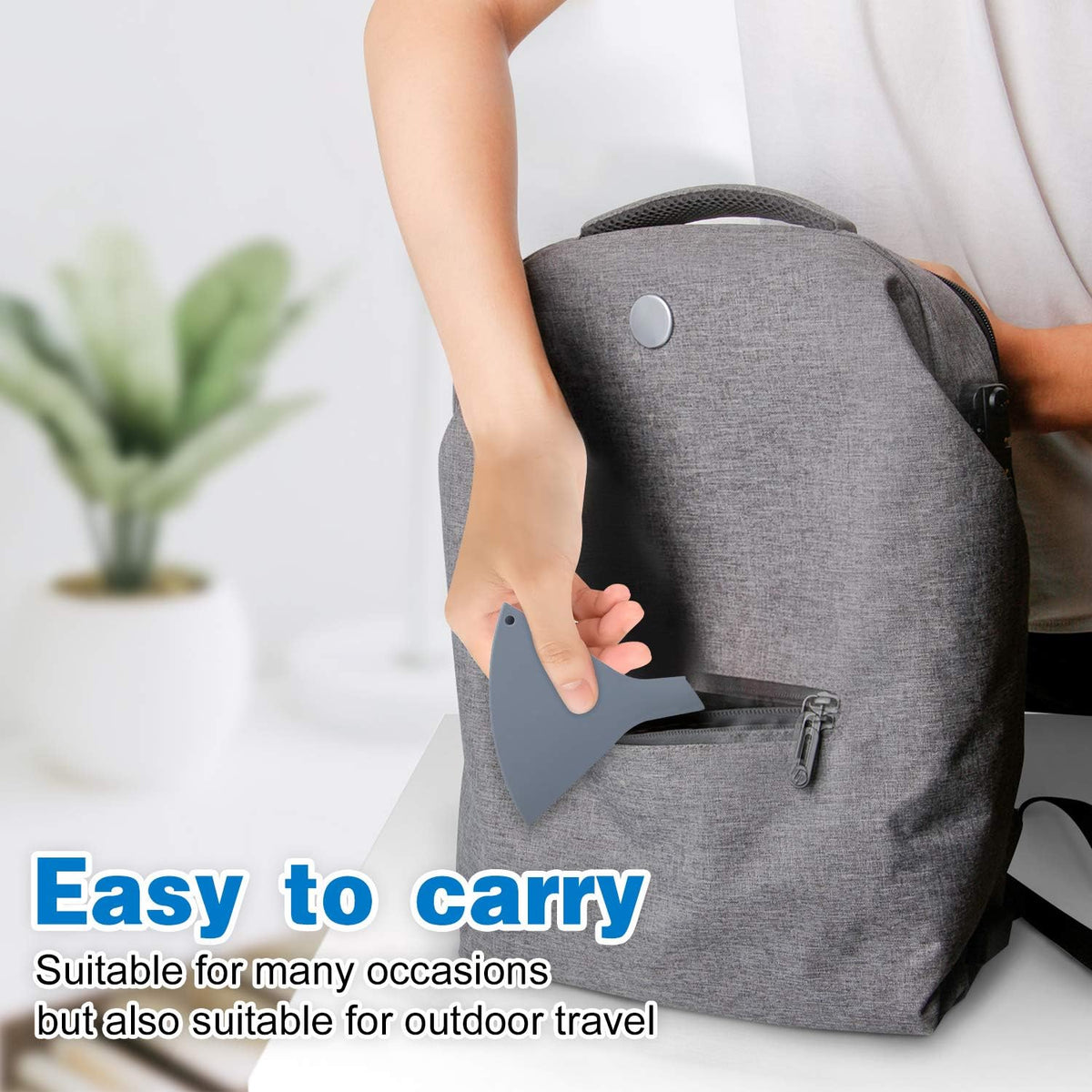 Collapsible Silicone Funnel for Filling Bottles - Fan-Shaped, Foldable, Food Grade, Gray