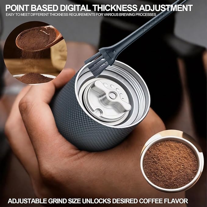 Manual Coffee Grinder, Adjustable Grinding Settings, Stainless Steel Burrs, Portable Hand-Cranked Coffee Grinder, For Espresso, Drip Filter, French Press Filter, Compact And Durable (white)