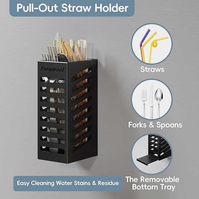 Magnetic Cup Holder for Fridge for 20/30/40 oz Stanley Tumblers Water Bottle Organizers 2 Pack & Lid Hooks with Straw Accessories Kitchen Storage (6 Cups, 5 Hooks)