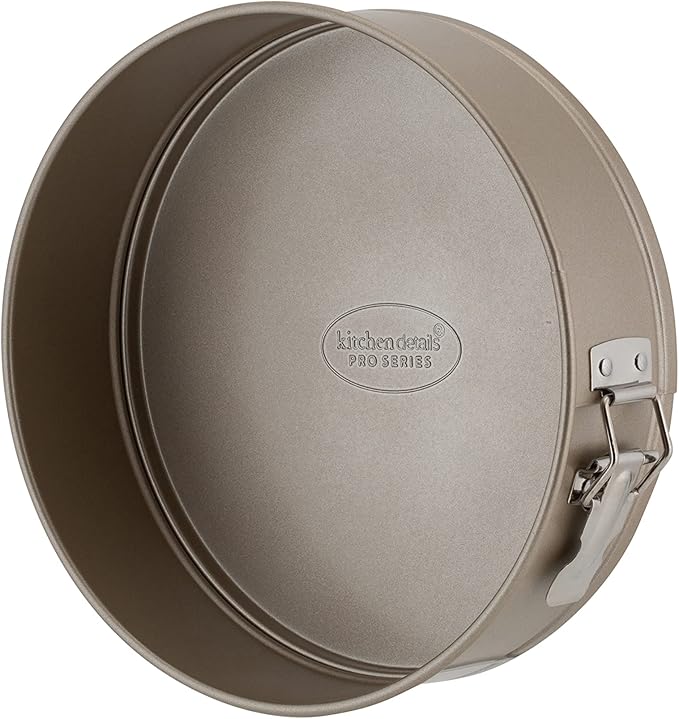Kitchen Details Pro Series 9.5 Inch Round Spring Form Pan | Dimensions: 9.5” x 2.7 | Nonstick | Even Heating and Browning | Easy Release | Easy to Clean | Durable | Bakeware | Kitchen