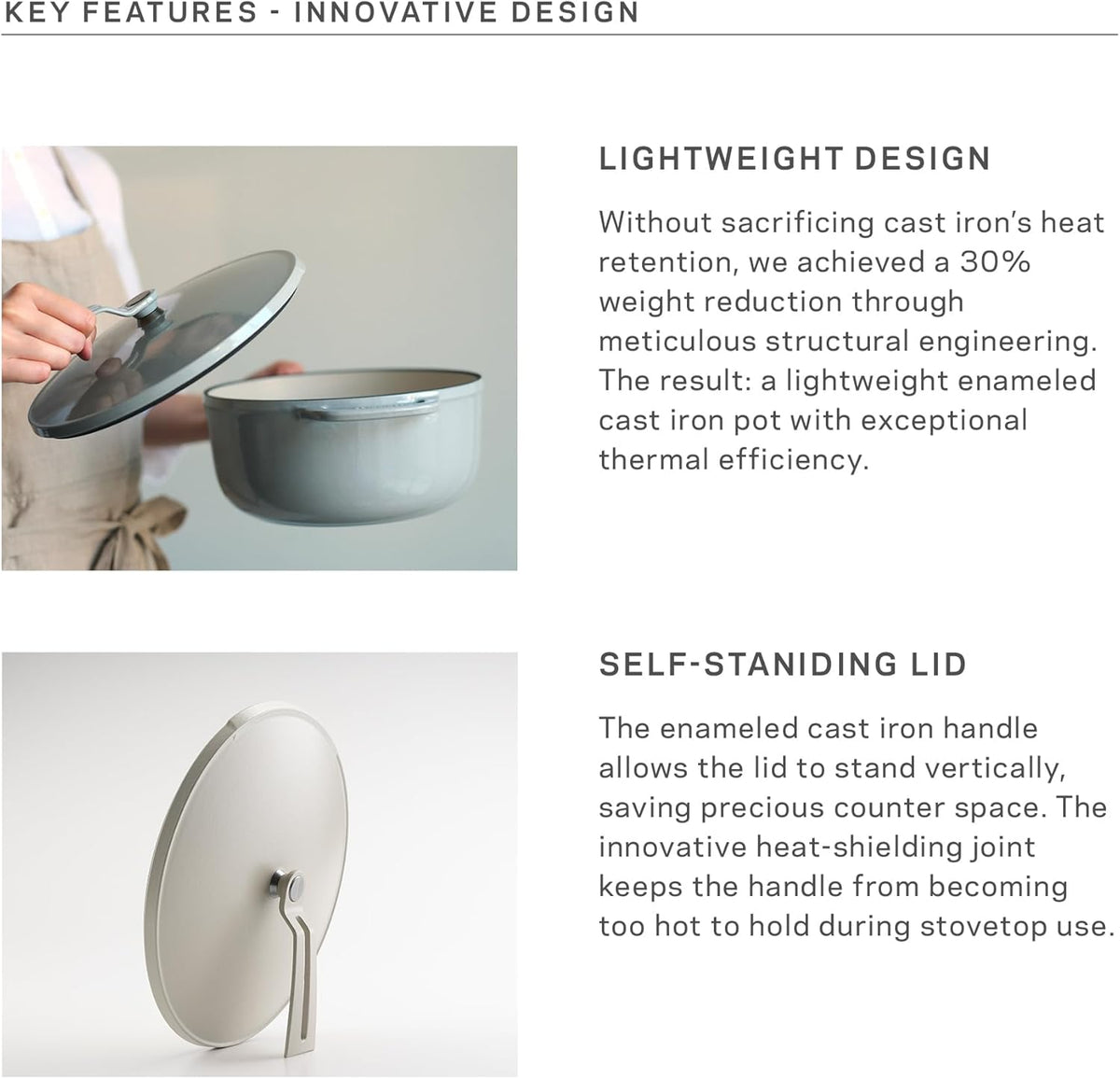 Vermicular Oven Pot 2.0 | Lightweight Enameled Cast Iron Pot | 18cm (2 Qt) | Non-Toxic | Induction-compatible | Dutch Oven | Made in Japan | Sea Salt White