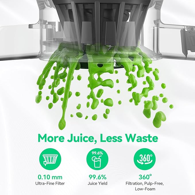 Cold Press Juicer, ORMEO HOME Masticating Juicer Machines with 5.5" Large Feed Chute Fit Whole Vegetables & Fruits, with Pulp Seperation 99.6% Juice Purity, Quiet Motor Easy to Clean BPA Free