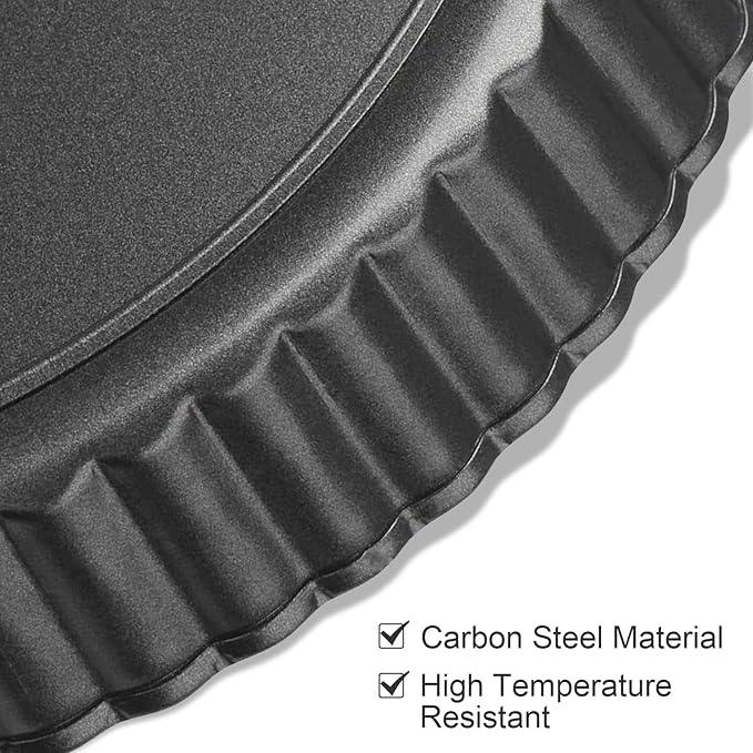Tart Pan Removable Bottom 8 Inch Tart Pans Round Nonstick Quiche Pan Carbon Steel Quiche Baking Dish with Fluted Edges Fruit Tart Molds for Baking Pie Mold Pizza Chiffon Cake Dessert
