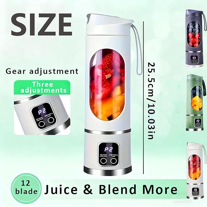 Digital Multimode Juicer Blender - Smart Led Display, Portable Usb Personal Electric Blender, Juicer Shakes And Smoothies Blender For Smoothies Liquid Diet, Shakes, Leak Proof Design (2PC-E)