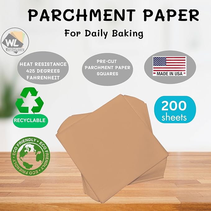 Natural Parchment Paper Squares 200 Pieces (4"x4")