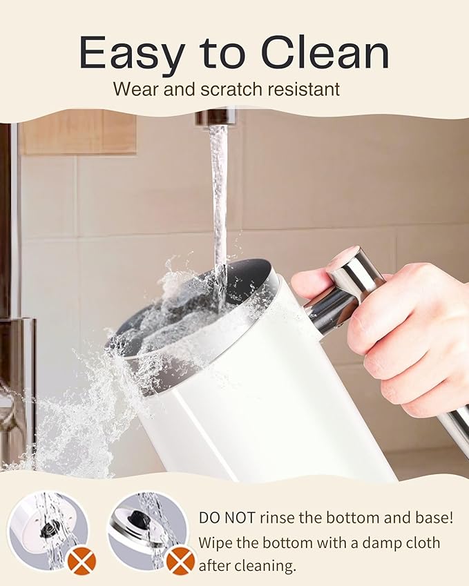Huogary Milk Frother, 4 in 1 Electric Milk Steamer, Automatic Hot & Cold Foam Maker, Milk Warmer for Coffee, Latte, Cappuccino, Macchiato, 120V White