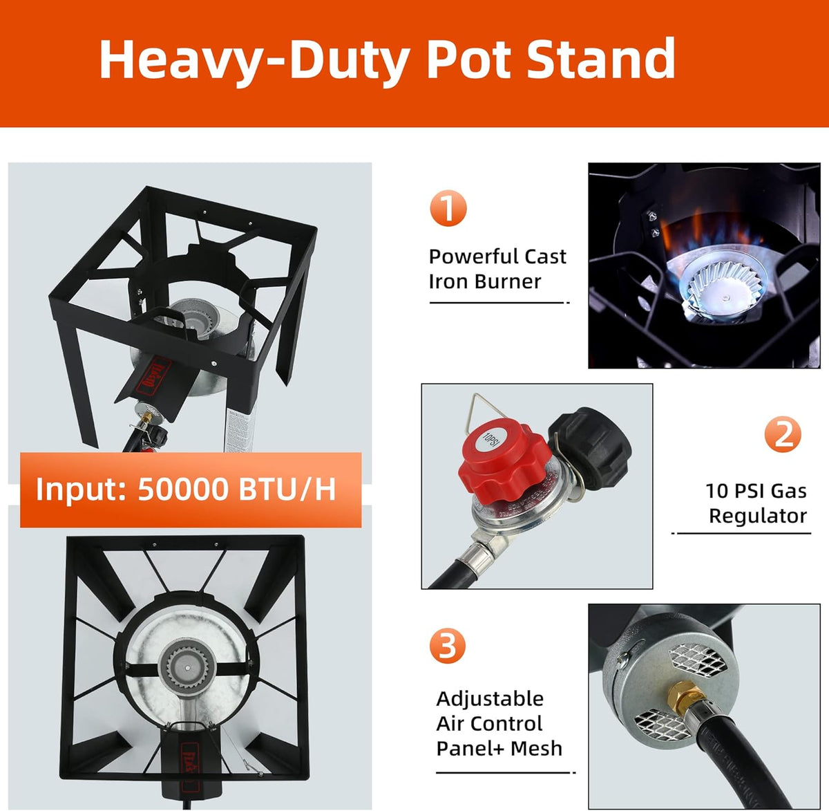 22701A 30QT Turkey & Fish Fryer Set for Outdoor Cooking, CSA Certified,Turkey Deep Fryer Pot with Basket for Thanksgiving Day, 50,000 BTU Propane Burner Outdoor Fryer