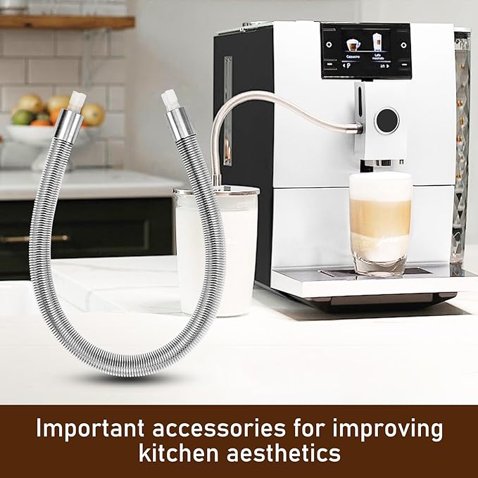 Stainless Steel Milk Pipe Casing with HP3 Adapter, Compatible with Jura Coffee Machine Models:Z8/Z6/Z10/J6/J8/S8/S80/E8/E8 Chrome/GIGA X8cG2/X8G2/GIGA X3cG2 /X3G2/X8/X10/WE8/GIGA 10