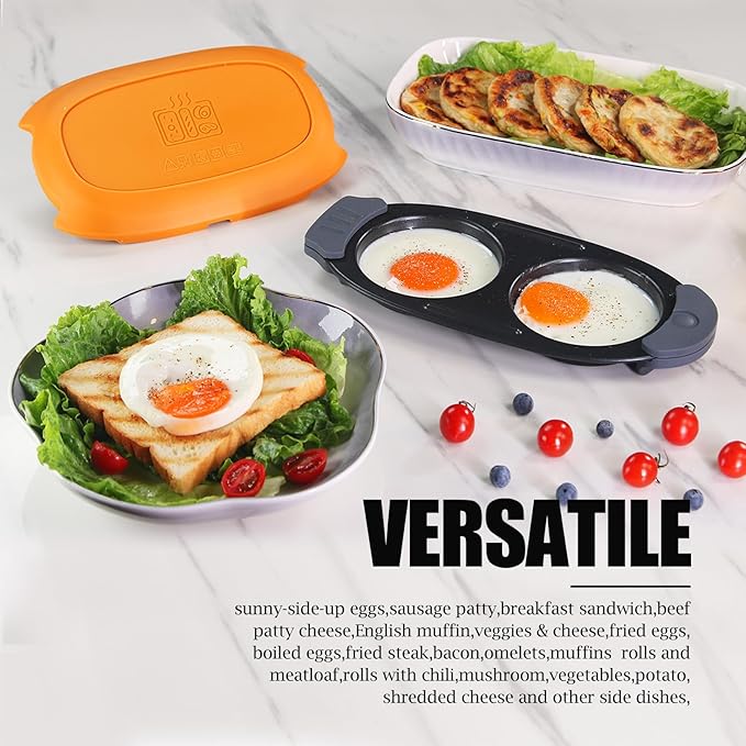 MKYSAIL 2-in-1 Microwave Breakfast Maker Bundle: Egg Cooker & Sandwich Press | Quick 90-Second Gourmet Meals | Dishwasher Safe, Portable for Home, Dorms, Travel (No Stovetop Needed!)