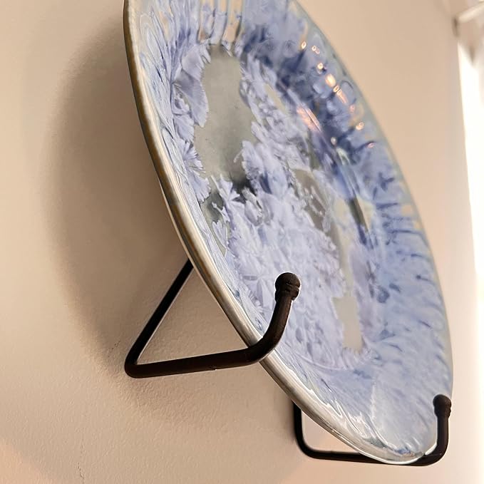 Milltown Merchants™ Metal Display Stand - Free Standing or Wall Mounted Decorative Plate Holder - Versatile Plate Hanger Stand - Black Metal Plate Stand (4 Pack, Small)