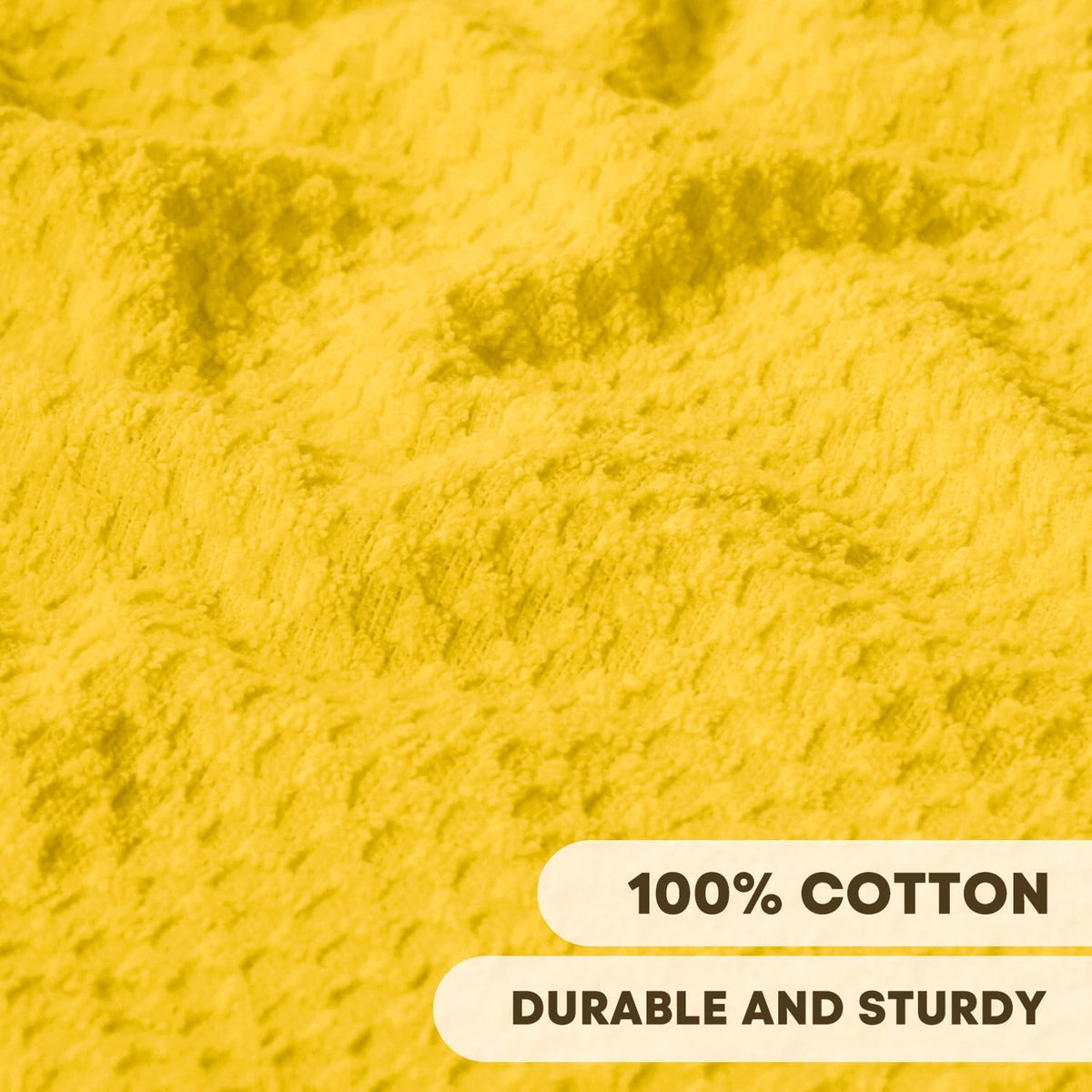 Artoid Mode Ring Spun Cotton Yellow Kitchen Dish Towels, 15x25 Inch Ultra Soft Absorbent Quick Drying Household Cleaning Tea Towels Bar Towels Set of 6