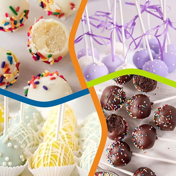 300 Count 4 INCH White Paper Lollipop Sticks,Cake Pop Sticks,Sucker Sticks for Cookies,Rainbow Candy,Chocolate,Cake Topper(Dia 3.5mm)