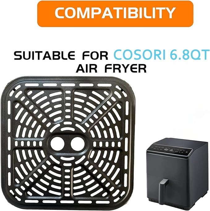 6.8QT Air Fryer Crisper Plate for COSORI Pro III Dual Blaze Air Fryers, Upgraded Nonstick Air Fryer Rack Grill Pan Plate Insert Grate Shelf Grid for 6.8QT COSORI Air Fryer, Dishwasher Safe