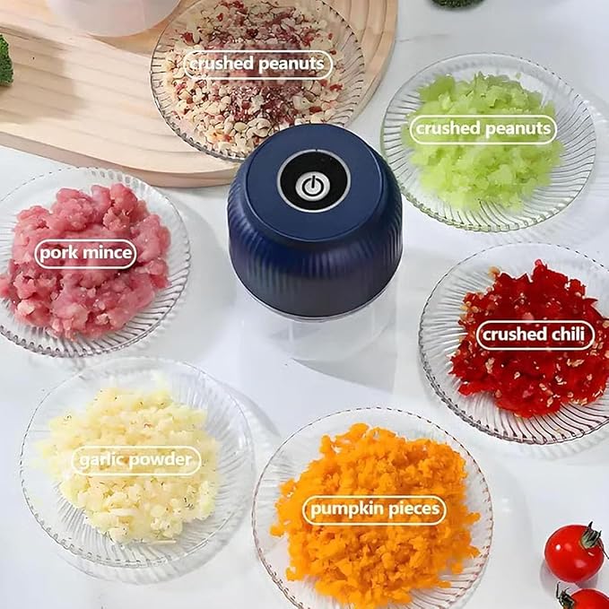 2026 New Electric Garlic Chopper, Mini Portable Veggie Chopper, Small Cordless Garlic Choppers Mincer, USB Rechargeable, 350ML Electric Mini Veggie Cutter for Onion, Garlic, Chili, Ginger (2Mix)