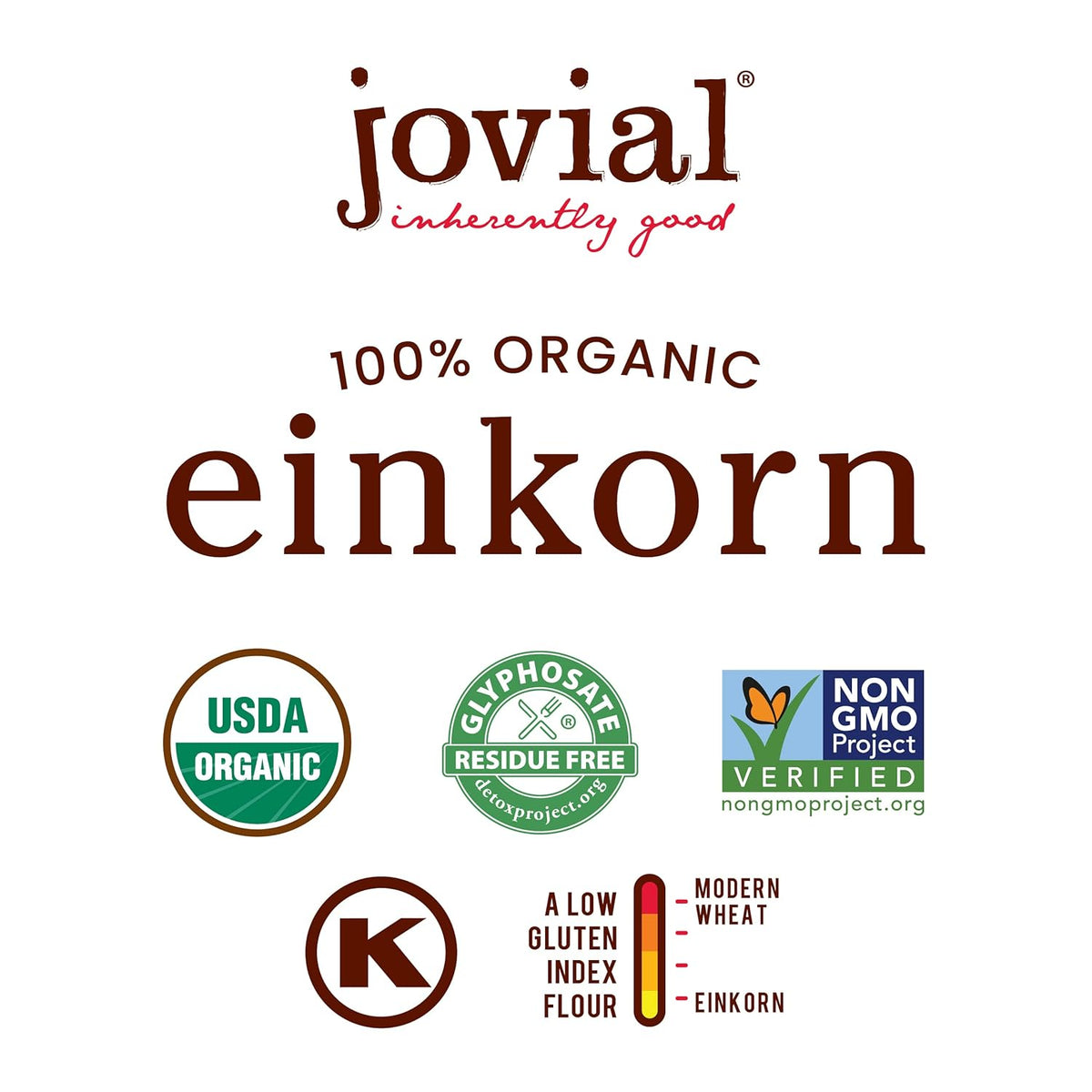 Jovial Organic Einkorn Unbleached All Purpose Flour - Bread Baking Flour for Sourdough, High Protein, Non-GMO, Organic Pizza & Pasta, European Italian, Glyphosate Free - 32 Oz