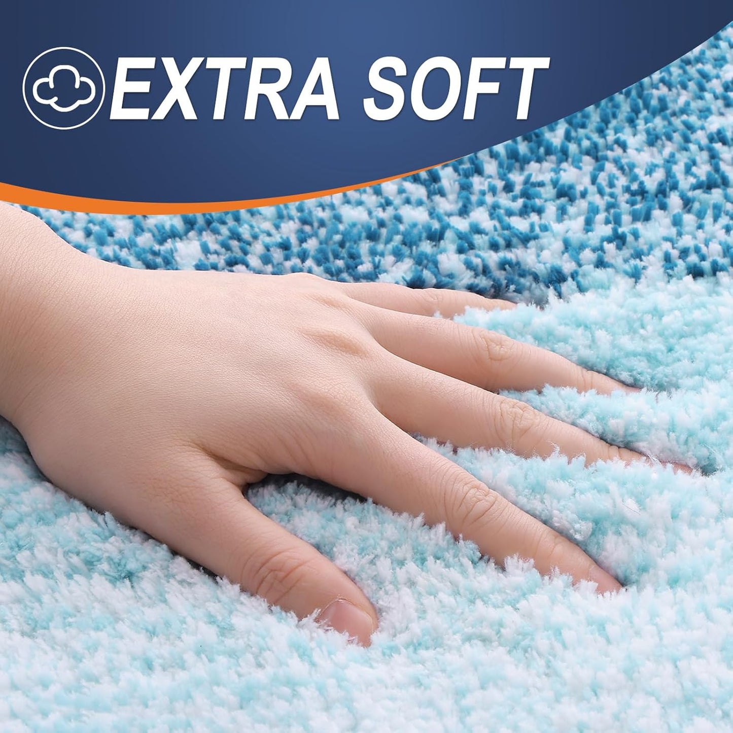 OLANLY Bathroom Runner Rugs 47x17, Extra Soft Absorbent Microfiber Bath Rugs, Rubber Backing, Quick Dry, Washable Bath Mats for Bathroom Floor, Tub and Shower, Home Decor Accessories, Peacock Blue