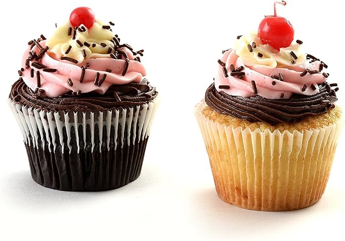 500 Jumbo Cupcake Muffin Liners 2 1/4" X 1 7/8" | Large Tall White Fluted Baking Cups Cupcake Liners