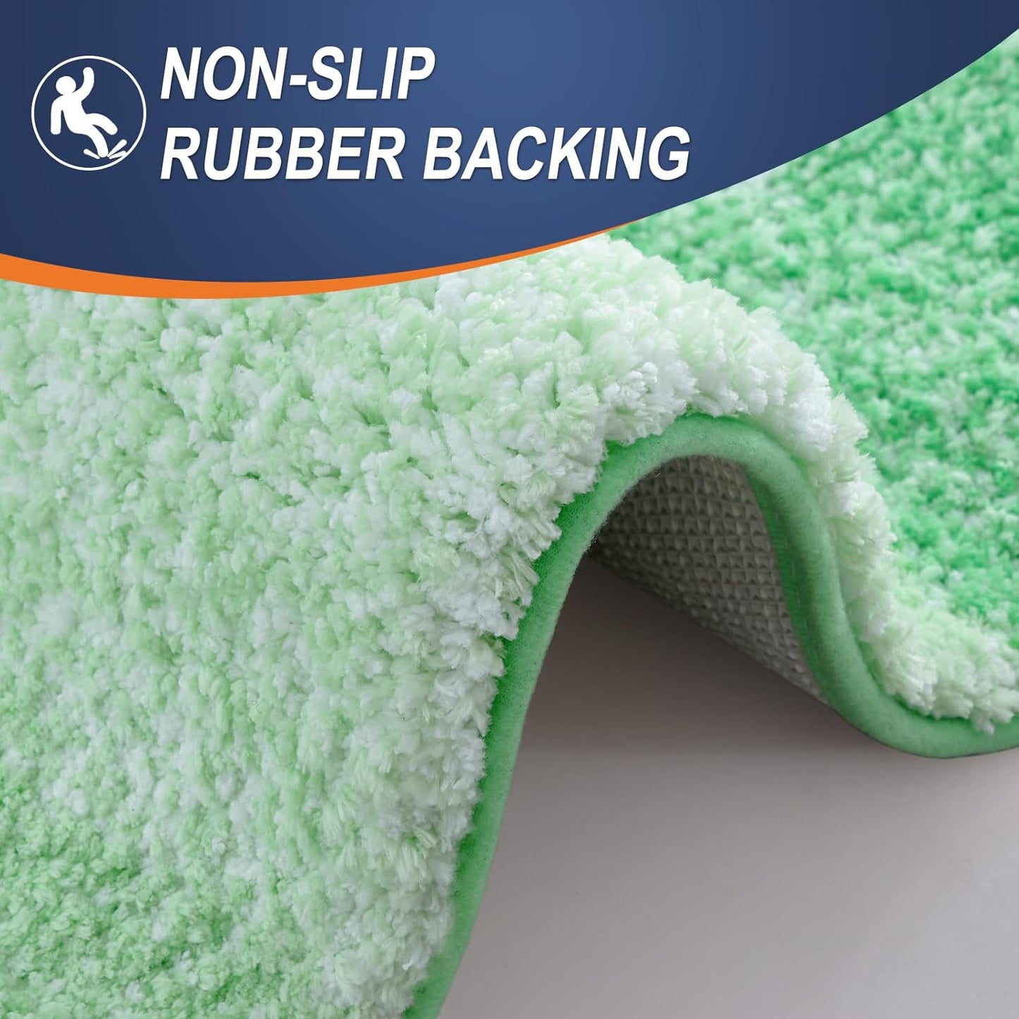 OLANLY Bathroom Runner Rugs 47x17, Extra Soft Absorbent Microfiber Bath Rugs, Rubber Backing, Quick Dry, Machine Washable Bath Mats for Bathroom Floor, Tub and Shower, Home Decor Accessories, Green