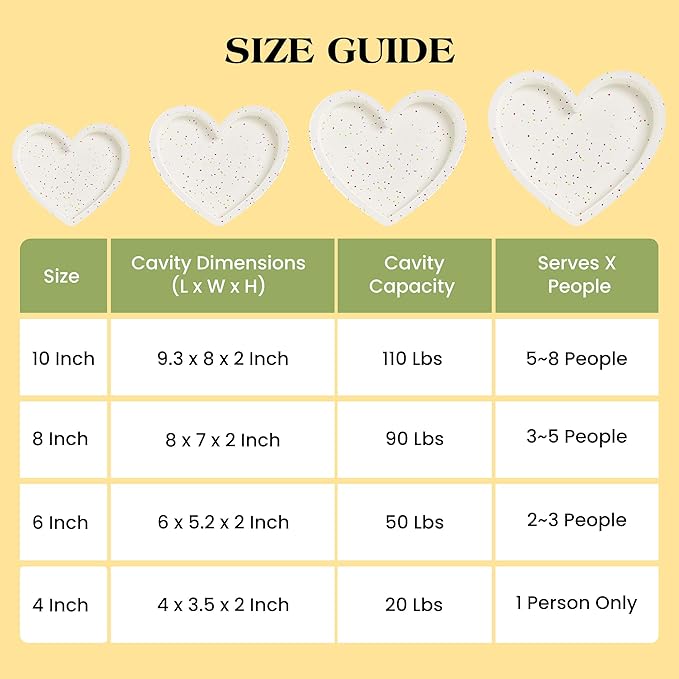 8 Inch Silicone Heart Shaped Cake Pans Small Heart Cake Pan Set Nonstick Silicone Heart Molds for Baking (2 Pcs, Cream)