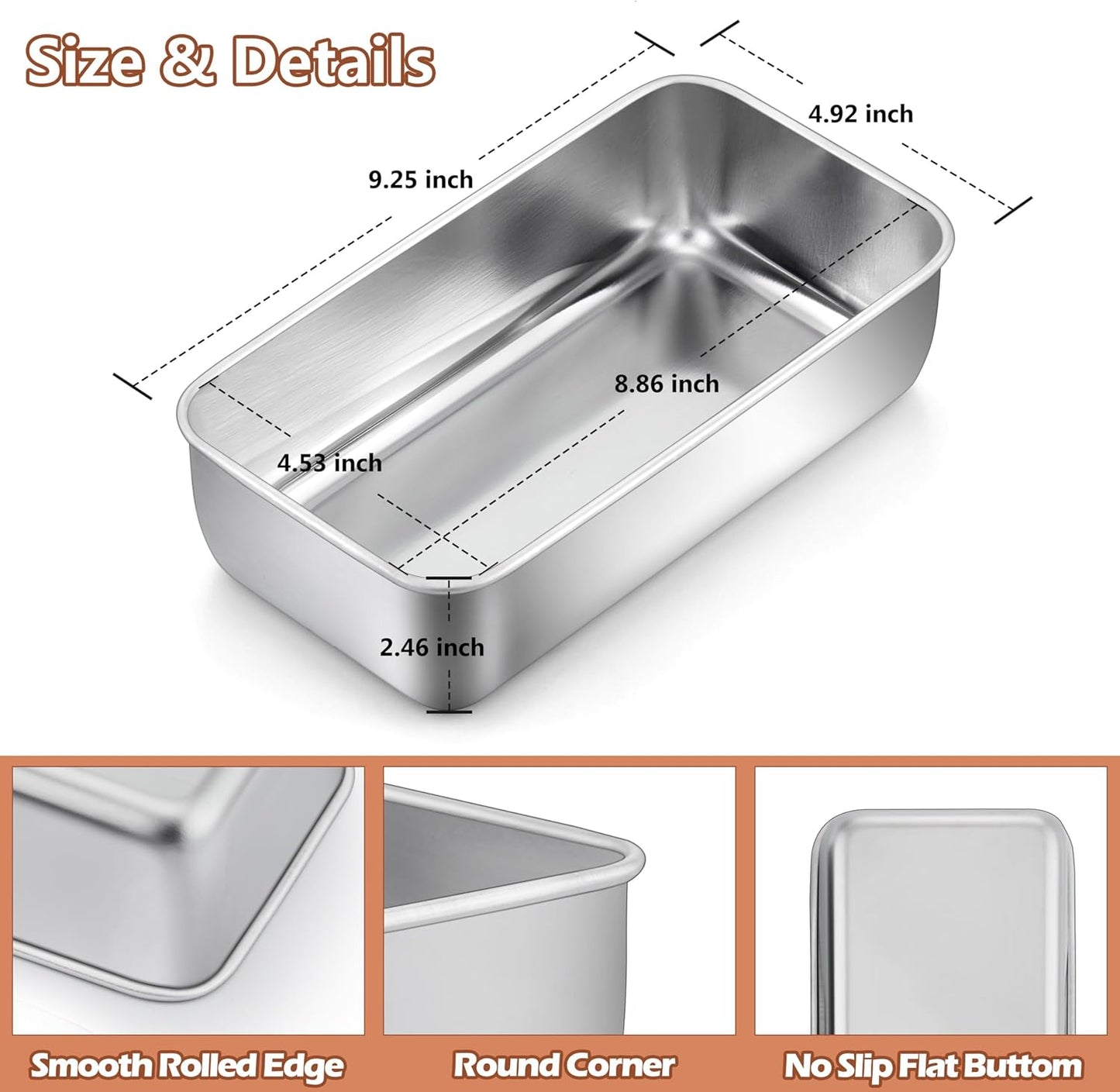 LIANYU 20 Pack Loaf Pans for Baking Bread, 9x5 Inch Bread Baking Pans, Stainless Steel Loaf Tin for Meatloaf, Banana Sourdough, Dishwasher Safe